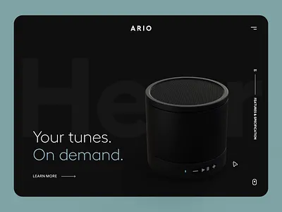 Bluetooth Speaker Landing Page 3d animation graphic design hero section interactive landing page motion graphics product product visualization speaker ui ux web design website