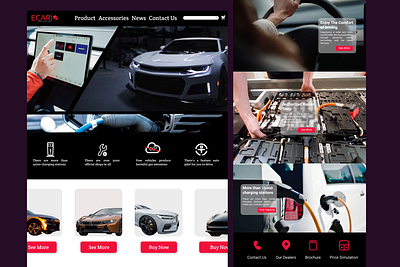Electric Cars Web Design app apps branding cars design ecars graphic design hyundai illustration landingpage logo mobileapps project tesla ui uiux ux vector webdesign website