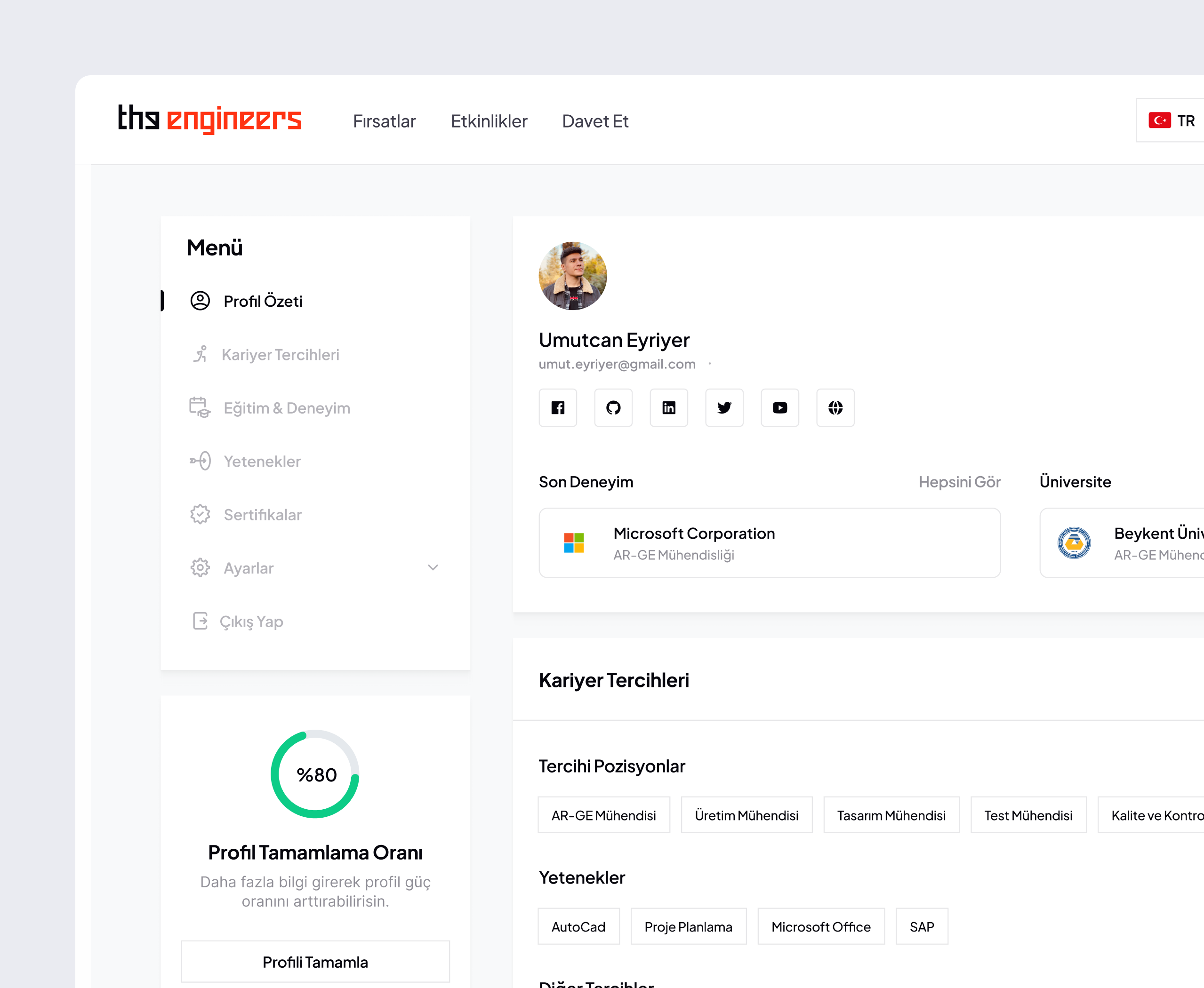 TheEngineers: Dashboard Profile branding candidate cv dashboard design figma mobile mobile dashboard profile responsive resume ui user experience user iterface ux