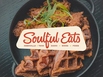 Soulful Eats branding design food illustration monogram nashville red restaraunt soul truck vintage yellow