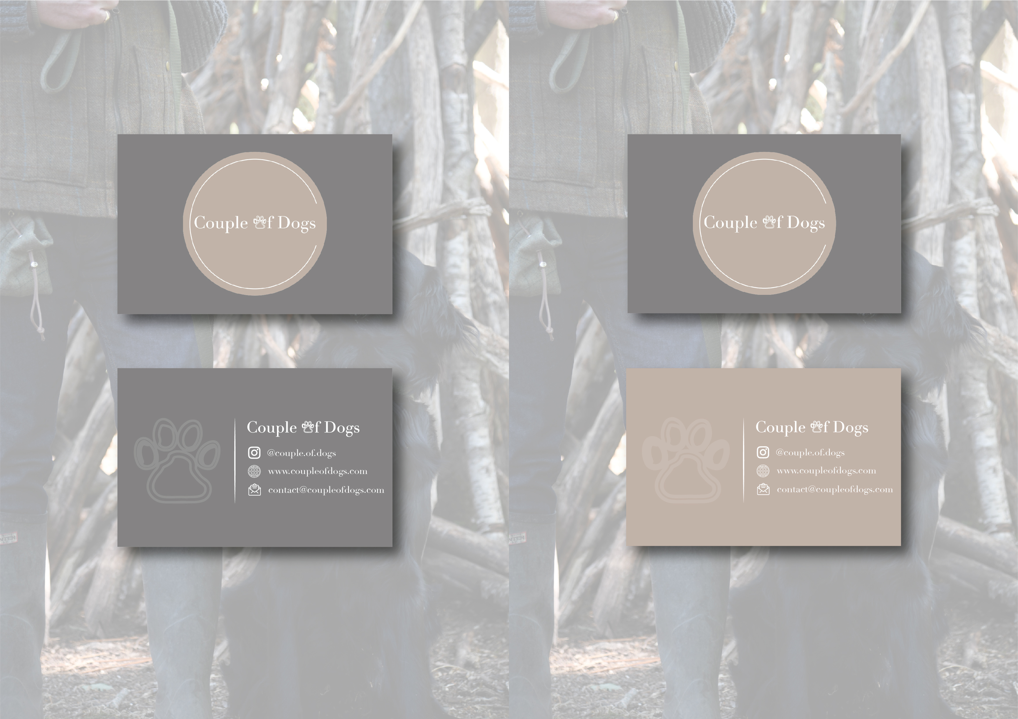 Example of Business Card Design for Couple Of Dogs