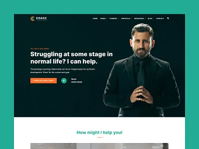 Coach - Life Coach and Courses Template agency athlete bodybuilding business coach business consulting business planner career counseling coaching corporate courses e learning health coach learning platform life coach mentor online course personal trainer trainer training whistle