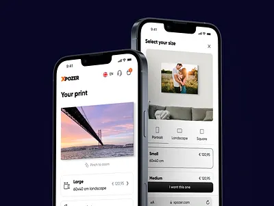 Photo print configurator app blue checkbox configurator dashboard image mobile photo resize