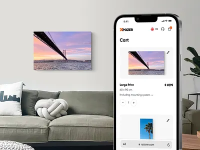 Configure & print high quality photos app button cart checkbox checkout configurator configure dashboard edit language mobile photo quantity select