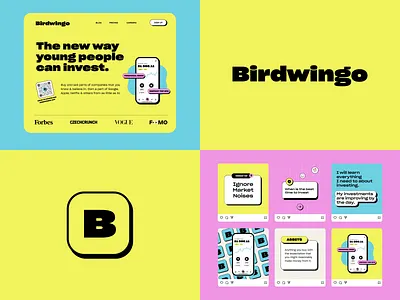 Birdwingo Unused Visual Exploration I. brand branding exploration fintech gen z gen z genz instagram instagram post investing investment landing page social social media startup webdesign website