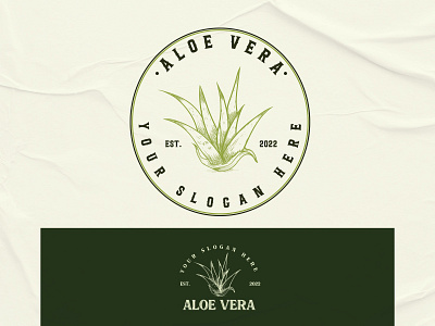 Brand Identity aloe vera vintage logo label