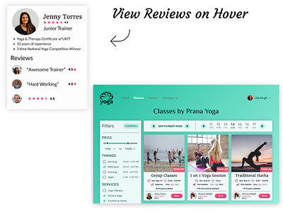 Redesigned the Classes section to view Reviews on spot animation app design design illustration logo minimalistic ui