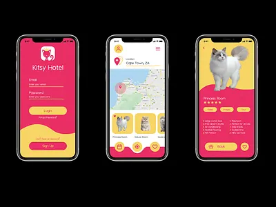 Kitsy Hotel UI Design Mobile App app design ui