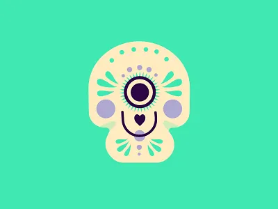 Eye Heart U : Another Sweet Skull day of the dead eye heart u beary much eyeheartubearymuch halloween illustration skull