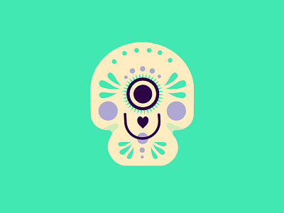 Eye Heart U : Another Sweet Skull day of the dead eye heart u beary much eyeheartubearymuch halloween illustration skull