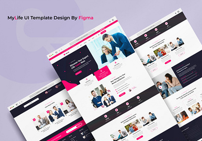 MyLife UI Template For Life Coach Website coach depression design doctor illustration life coach medical mylife typography ui ux vector web template website