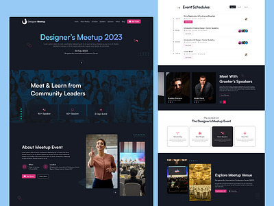 Designers Meetup Landing Page designer event event ui eventpageui landingpage meetup meetuppage meetupui productdesign ui uidesign ux ux design uxui web webdesign website websitedesign