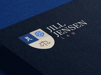 Jill Jensen Law | Brand Identity bold brand branding crest design elegant elevated family firm flower geometric law lawyer logo logo design luxury mature modern shield violet