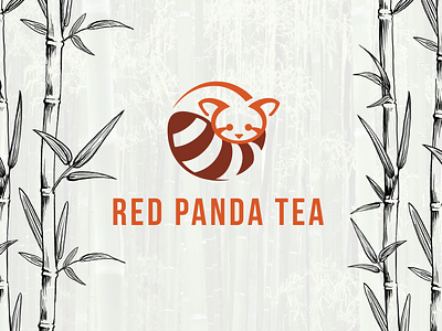 RED PANDA TEA bamboo branding graphic design logo panda redpanda tea