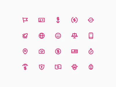 Simple iconography for global payments freelancer global payments iconography icons legal money money transfers payments transaction ui