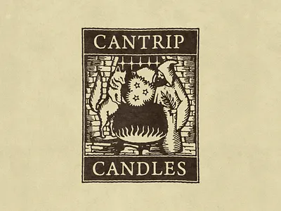 Cantrip ancient badge branding design graphic design illustration logo magic medieval old vintage witch wizard