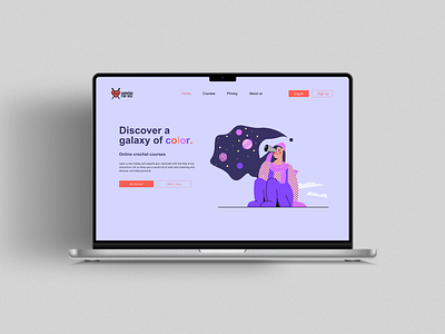 Online knitting course landing page UI app design graphic design illustration ui ux
