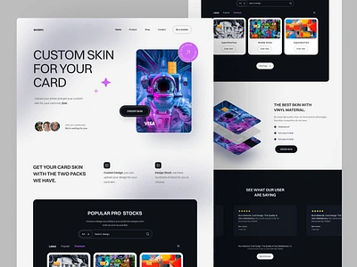 Skinny - Card Skin Landing Page Animation after effects animation banking card credit dard graphic design landing page market place motion graphics skin card ui uidesign uiux web design website