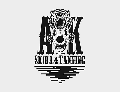 Alaska Skull & Tanning Logo branding graphic design illustration logo vector