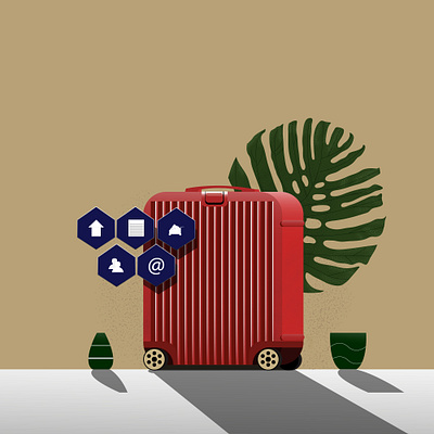 Suitcase design illustration logo vector