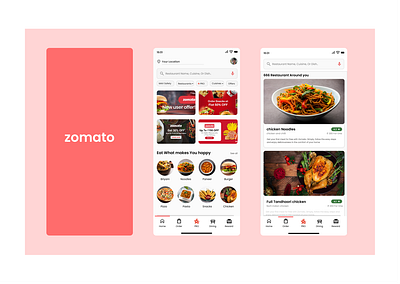 Practice a Zomato Application app branding design graphic design illustration logo typography ui
