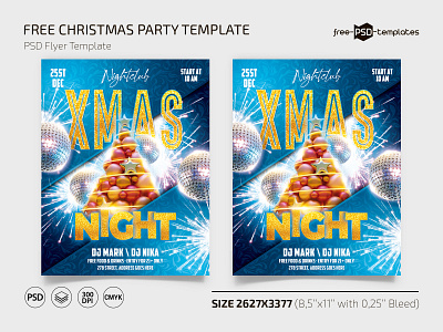 Free Christmas Party Template + Instagram Post (PSD) christmas event events flyer flyers free freebie holiday holidays merry christmas photoshop print printed psd template templates winter xmas