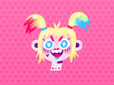 Harley Quinn birds of prey character design clown dc dc comics digital harleen quinzel harlequin harley quinn heart illustration photoshop pink the joker valentines day