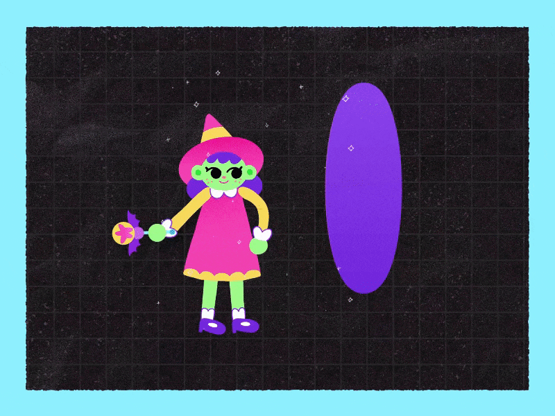 Spellie ~ Makeover after effects animation animation 2d character design digital fashion illustration loop magic makeover mirror photoshop spell witch