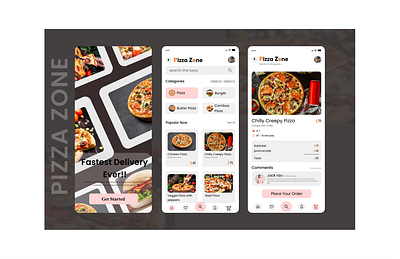Online Pizza Mobile Application app branding design graphic design logo typography ui