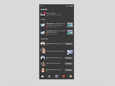 Activity Feed design ui ux