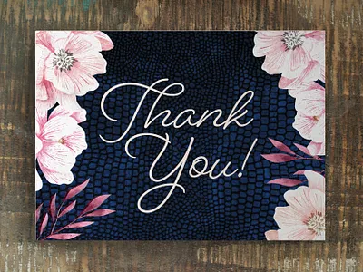 Snakeskin Wedding Invitation announcement cards floral flowers invitation navy blue pink snake skin thank you watercolor wedding