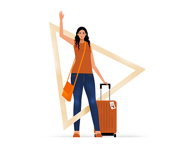 Traveler flatcolors illustration minimalistic vector