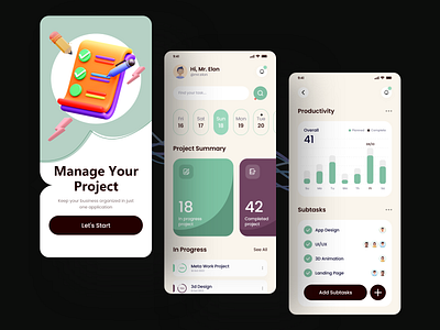 Task Management Mobile App app development app ui daily task flutter app management app mobile mobile app productivity ui project management schedule splashscreen task app to do app