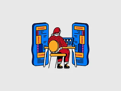 Online Santa adobe branding design digital art drawing flat geometric illustration logo ui