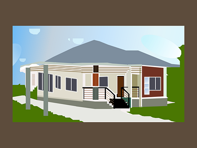 A house illustration using shapes. design graphic design