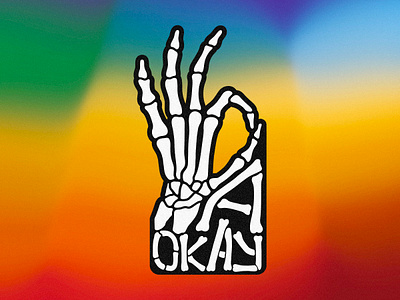 A-Okay a okay a okay creative custom type design drawing gesture hand hand sign illustration lettering okay procreate rainbow skeleton typography vector