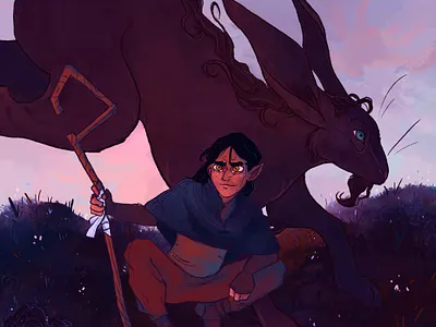 The Shepherd childrens book digital painting illustration visual development