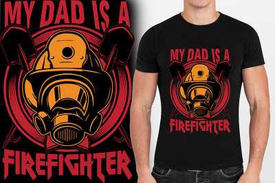 Firefighter t shirt design illustration