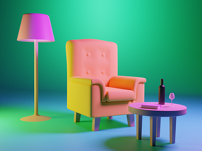 Сozy place 3D 3d app blender branding cartoon design illustration vector web