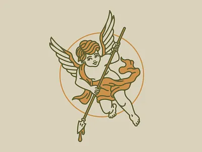Cherub angel branding character cherub illustration logo minimal vector
