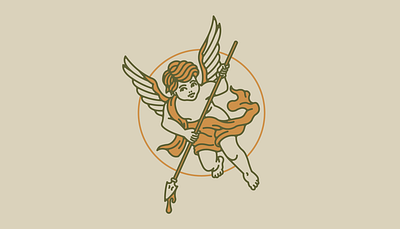Cherub angel branding character cherub illustration logo minimal vector