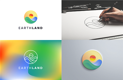 Earthland Logo Design app branding design icon logo software logo design