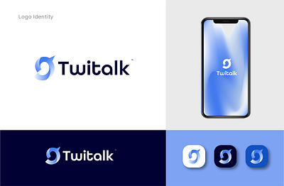 Twitalk Logo Design app branding design icon logo software logo design