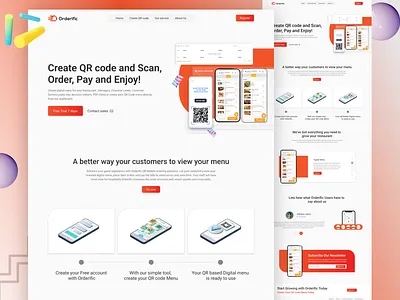 QR Code-based digital menu for Restaurant landing page adobe xd app design branding design dribbble best shot figma graphic design home ui homepage hospital website design landing landing page landing page ui ux design qr code ui ui developer ui ux ui ux designer website