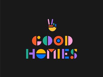 Good Homies Logo bold branding color design geometric graphic graphic design logo logo design peace shapes vector visual identity