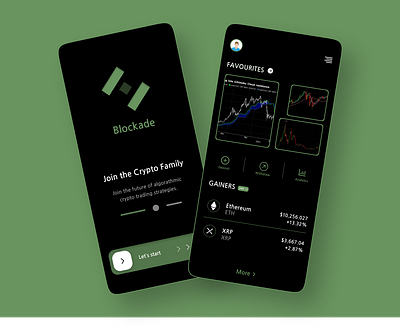 Blockade Crypto app branding graphic design ui