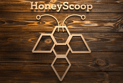 Honey Scoop logo design bee branding design graphic design logo vector