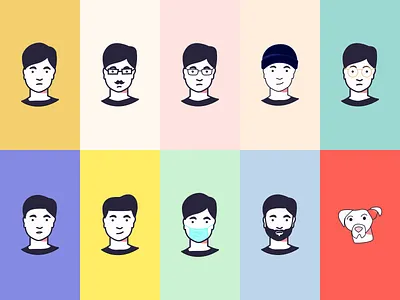 Character design w/ Figma animal azerbaijan boy character colorful covid creative design dog figma figma illustration illustration kerim letif man mask pen tool young