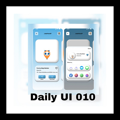 Social Share #DAILYUI 010 010 3d animation branding dailyui design dimaoris figma gif iconscout illustration lottiefiles prototype ui