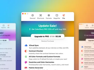 Preferences Purchase Page app application blue clean design in app purchase light mac macos orange paywall preferences product design purchase sale settings ui upgrade ux